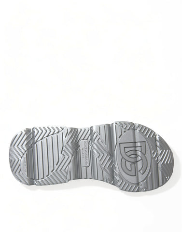 Srebrne, skórzane, męskie, casualowe buty sportowe DAYMASTER