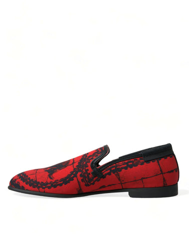 Red Black Torero Loafers Slippers Men Shoes