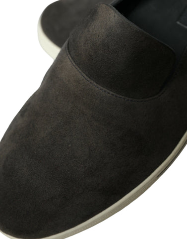 Blue Suede Caiman Men Loafers Slippers Shoes