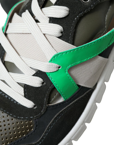 Wielokolorowe skórzane zamszowe niskie trampki