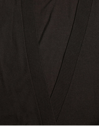 Black Wool V-neck Crossed Cardigan Sweater