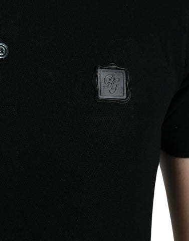 Black Logo Collared Short Sleeve T-shirt
