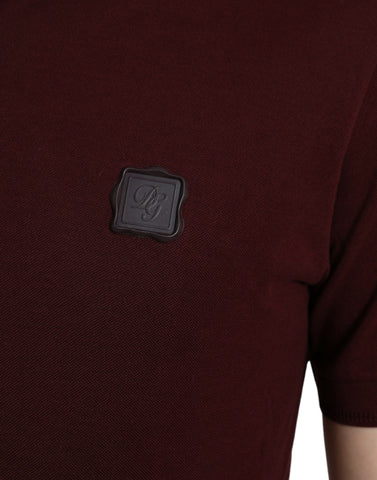 Maroon Collared Short Sleeves Polo T-shirt