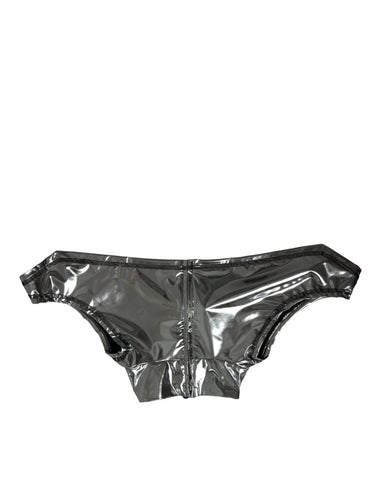 Silver Polyester Stretch Top