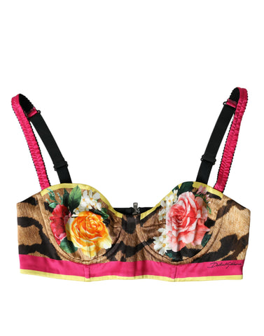 Multicolor Floral Sleeveless Bustier Crop Top