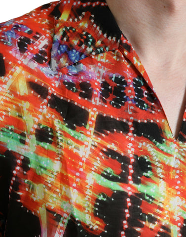 Wielokolorowa bawełniana koszulka z nadrukiem Luminarie