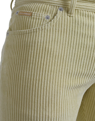 Yellow Corduroy Logo Plaque Skinny Denim Jeans