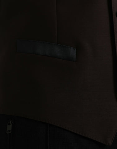 Brown Wool Waistcoat Dress Formal Vest