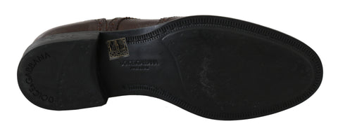 Brown Leather Brogue Derby Dress Shoes