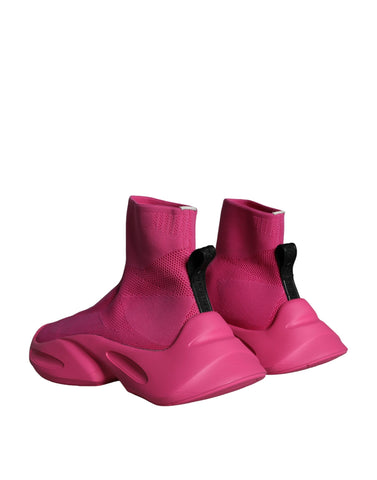 Różowe, wsuwane skarpetki z nadrukiem logo, trampki