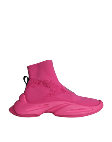 Różowe, wsuwane skarpetki z nadrukiem logo, trampki