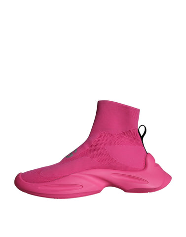 Różowe, wsuwane skarpetki z nadrukiem logo, trampki