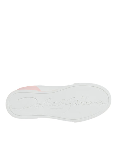 White Pink Portofino Low Top Sneakers Shoes