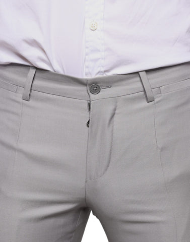 Jasnoszare wełniane spodnie wizytowe