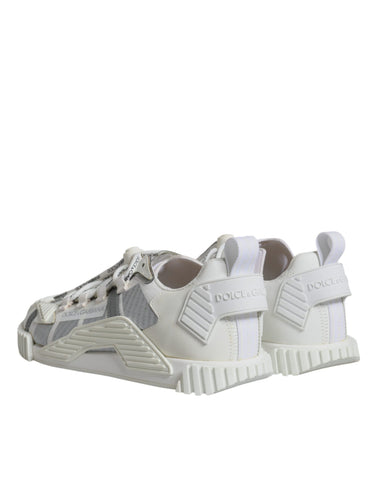 Białe sznurowane niskie trampki NS1