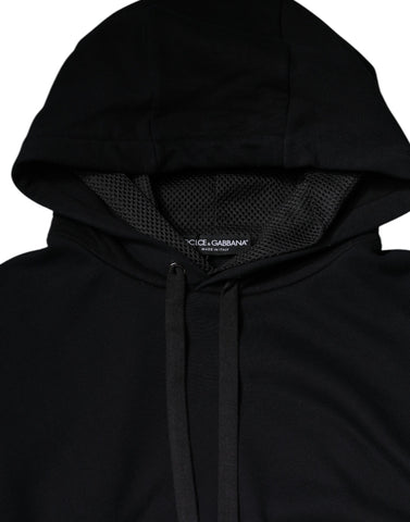 Black Hooded Pullover Men Sweatshirt Sweater