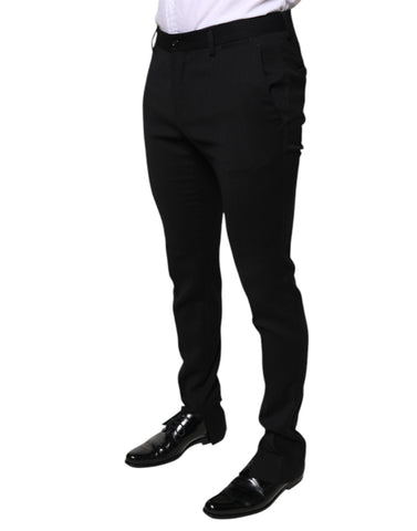 Black Wool Skinny Formal Dress Pants