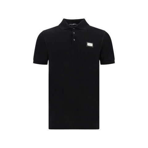 Black Cotton Polo Shirt