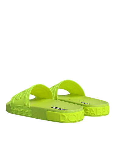 Green Rubber Slides Sandals Beachwear Shoes
