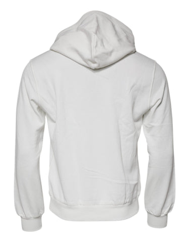 White Caesar Cotton Hooded Pullover Sweater