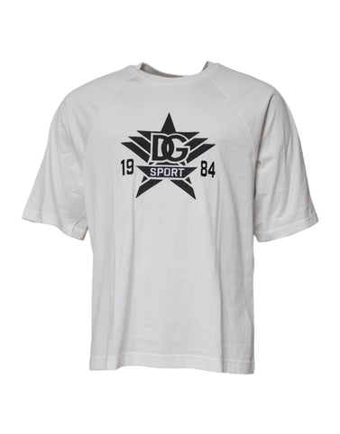 White DG Sport Crew Neck Short Sleeve T-shirt