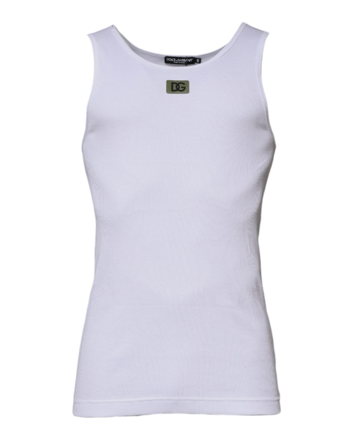 White Cotton Round Neck Sleeveless T-shirt