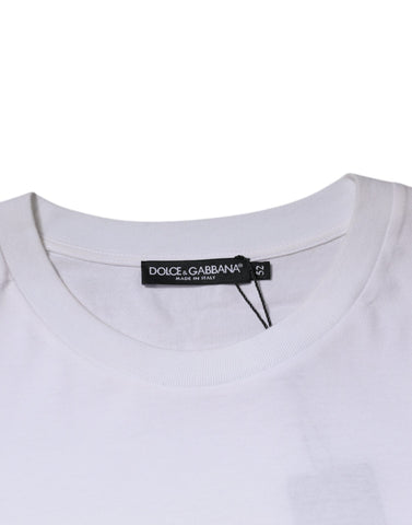White DG Milano Cotton Crew Neck T-shirt