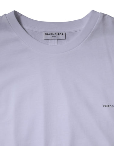 White Logo Cotton Crew Neck Short Sleeves T-shirt