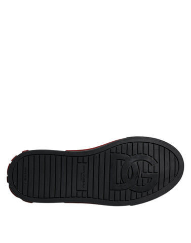 Red Black Leopard Cotton Men Low Top Sneakers Shoes