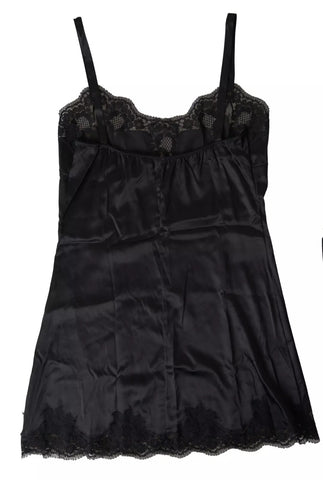 Black Lace Silk Sleepwear Camisole Top Underwear