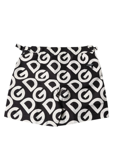Black White Logo Beachwear Shorts Swimwear