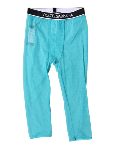 Light Blue DG Logo Nylon Cropped Tights Underwear