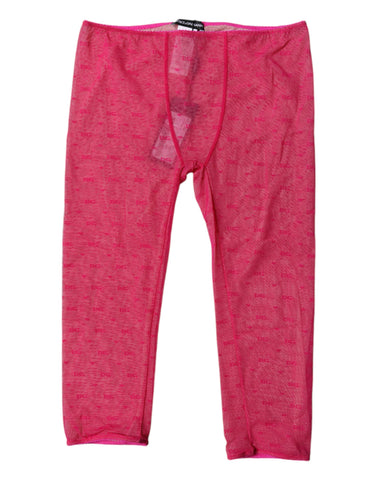 Fuchsia Logo Lace Lingerie Cropped Tight Underwear