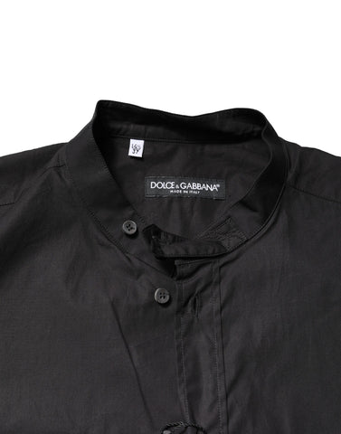 Black Cotton Button Down Men Casual Shirt