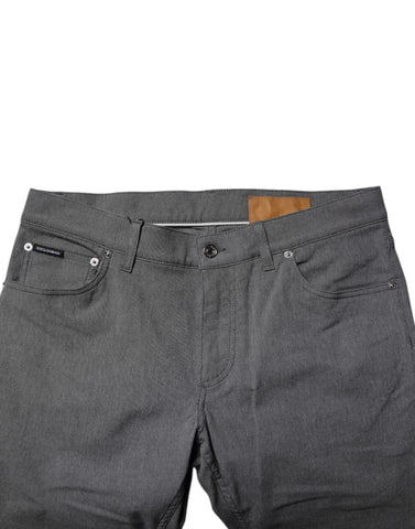 Szare bawełniane, elastyczne, obcisłe dżinsy