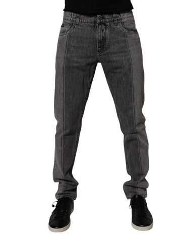 Two Tone Gray Cotton Denim Jeans