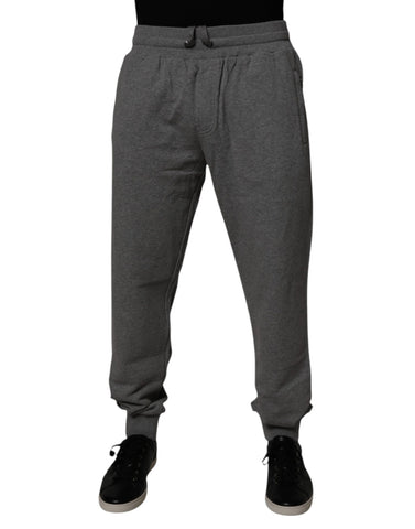 Gray Logo Cotton Jogger Men Sweatpants Pants