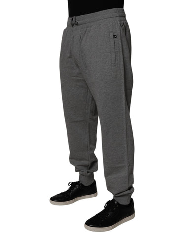 Gray Logo Cotton Jogger Men Sweatpants Pants