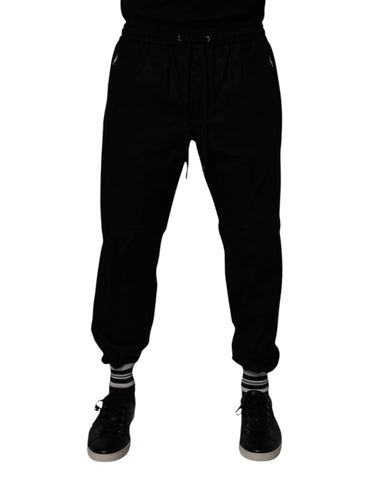 Black Cotton Men Jogger Sweatpants Pants