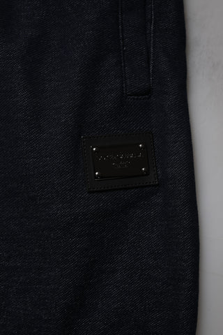 Black Jacquard Cotton Jogger Sweatpants Pants