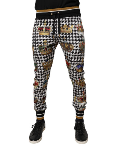 Multicolor Houndstooth Crown Men Sweatpants Pants