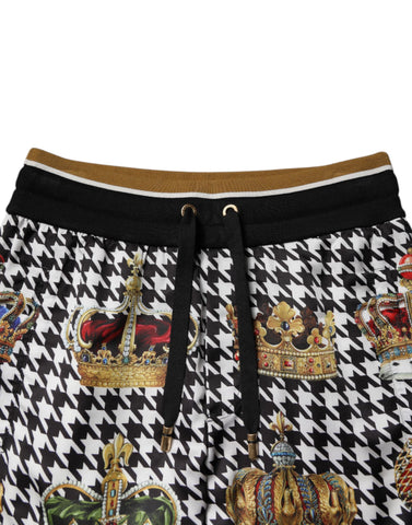 Multicolor Houndstooth Crown Men Sweatpants Pants