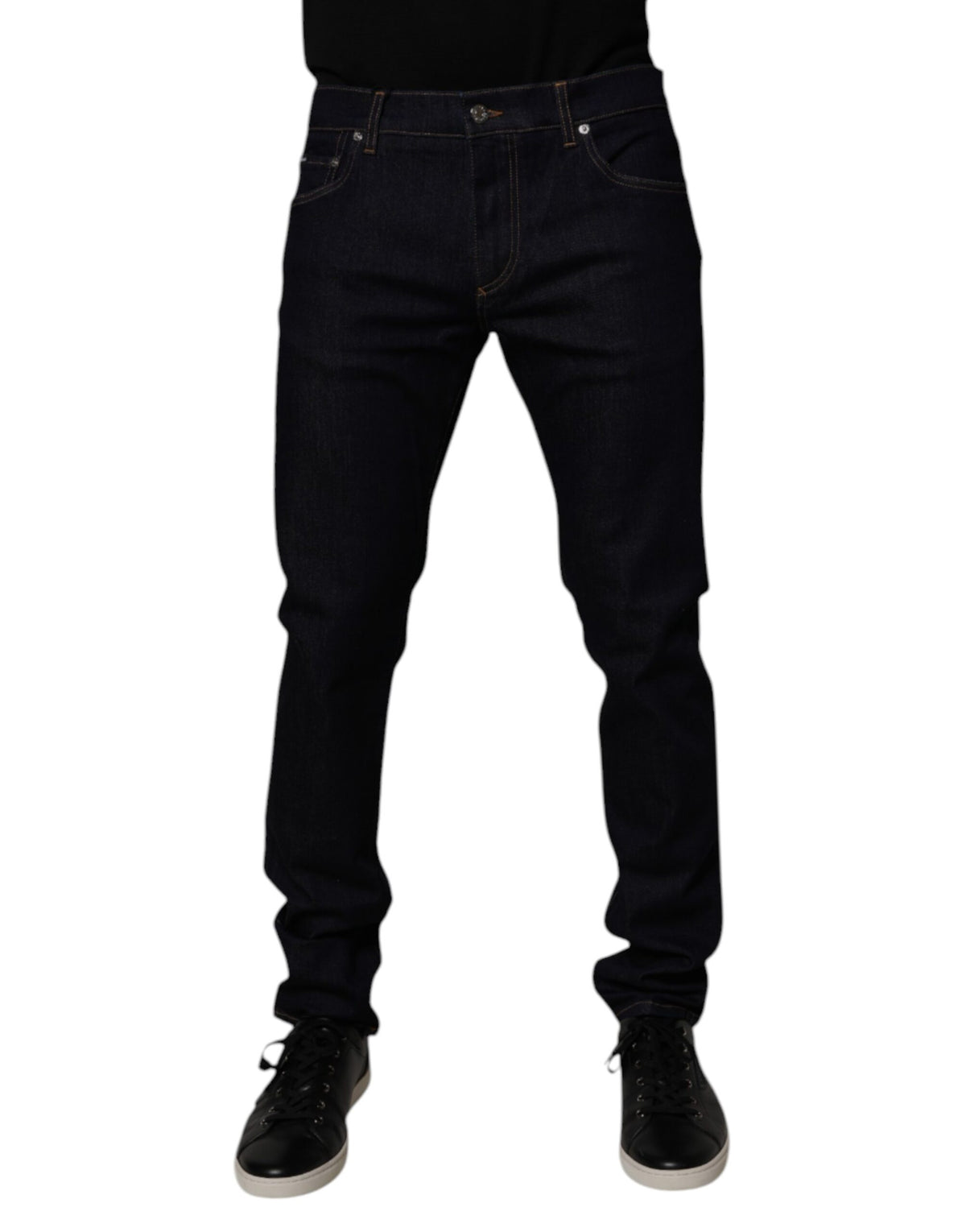 Black Cotton Stretch Men Skinny Denim Jeans
