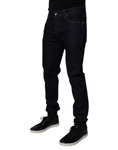 Black Cotton Stretch Men Skinny Denim Jeans