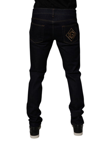 Black Cotton Stretch Men Skinny Denim Jeans