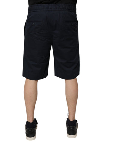 Dark Blue Cotton Bermuda Sweatshorts Shorts
