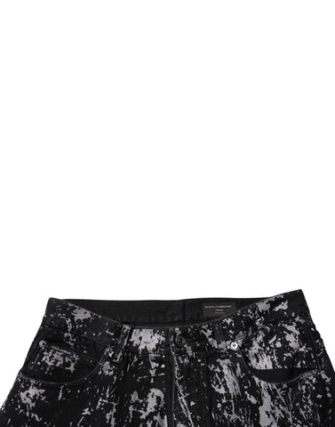 Black Tie Dye Cotton Straight Men Denim Jeans