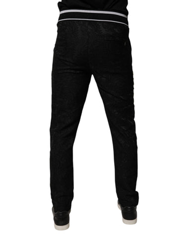 Black Mid Waist Jogger Men Sweatpants Pants