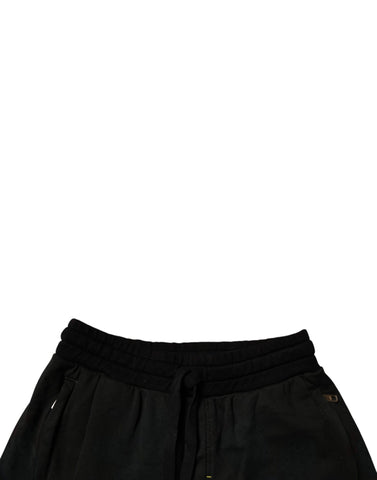 Black Cotton Sweatshorts Men Bermuda Shorts