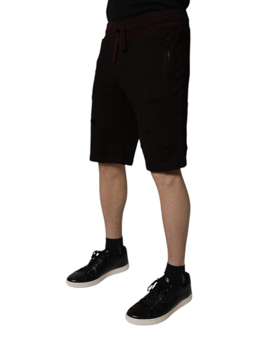 Maroon Cotton Sweatshorts Men Bermuda Shorts